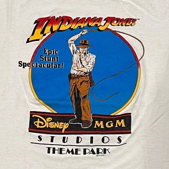 Vintage Disney Single Stitch Indiana Jones Promotional Graphic Tee Boys Large - Picture 2 of 5
